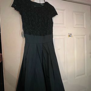 dark green lace cap sleeve lauren ralph lauren knee length cocktail dress
